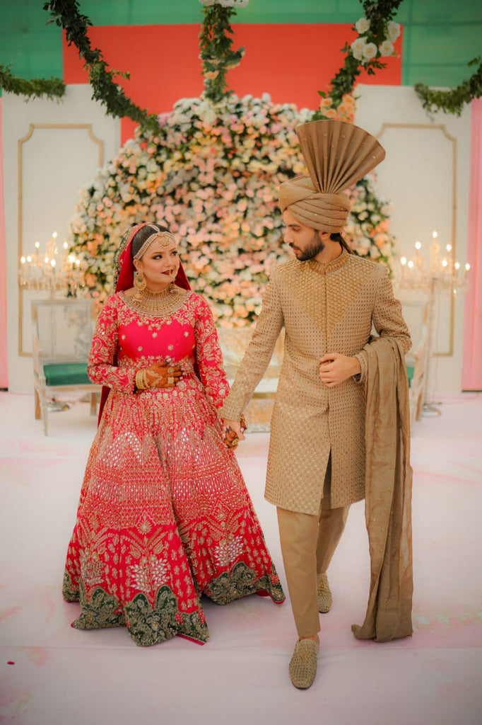 Beige Sherwani Full Hand Work For Men's