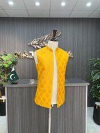 Yellow Plain Waist Coat For Men's