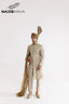 Beige Mate Gold Front Open Sherwani For Men's