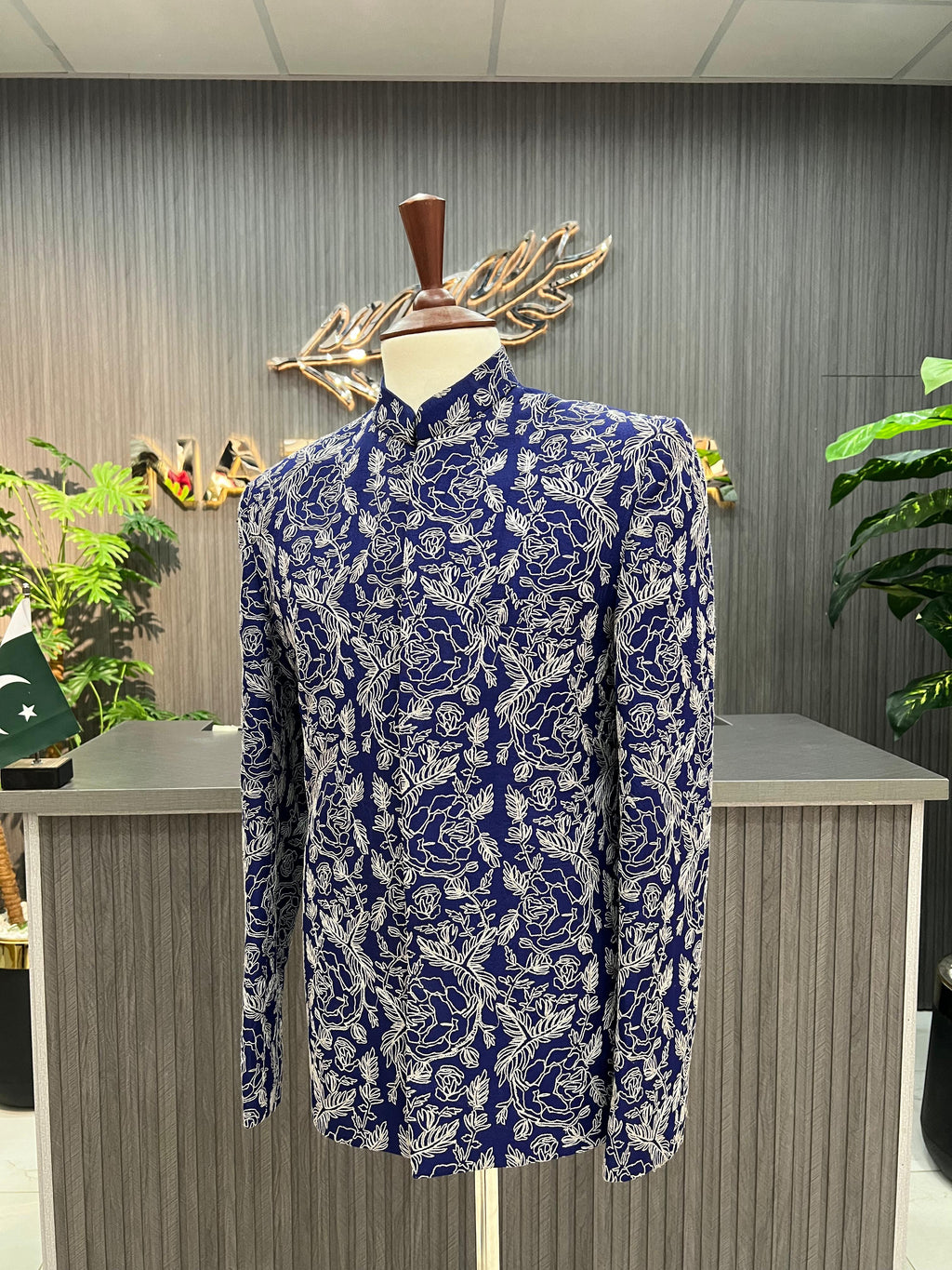 Royal Blue With Silver Embroidered Prince Coat For Men's