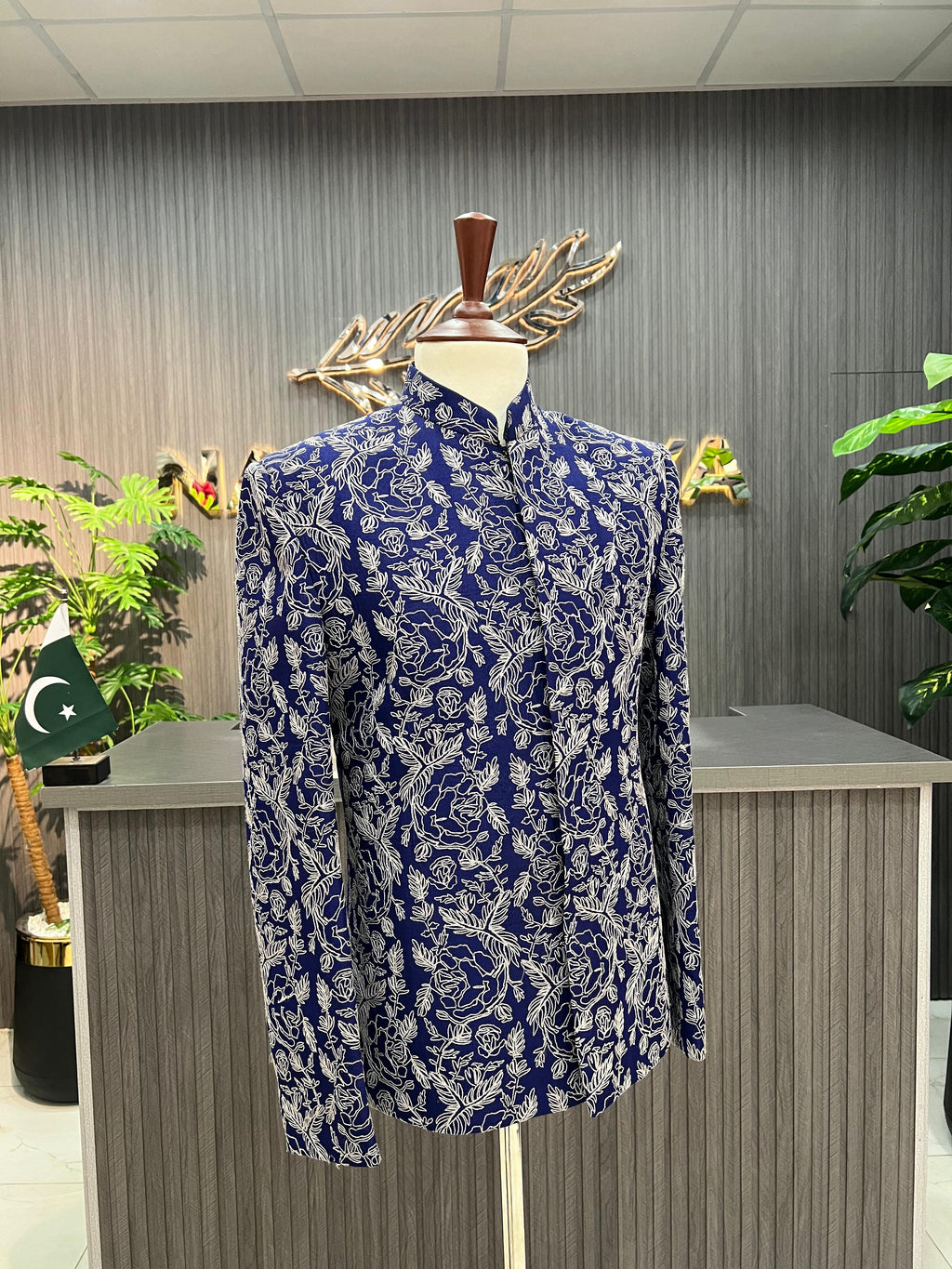 Royal Blue With Silver Embroidered Prince Coat For Men's