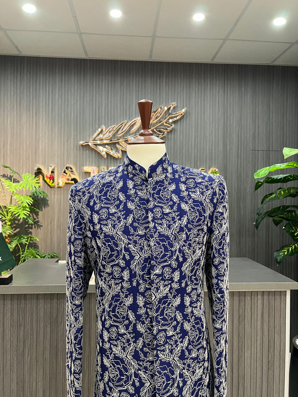 Royal Blue With Silver Embroidered Prince Coat For Men's