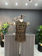 Black Golden Waistcoat For Men's