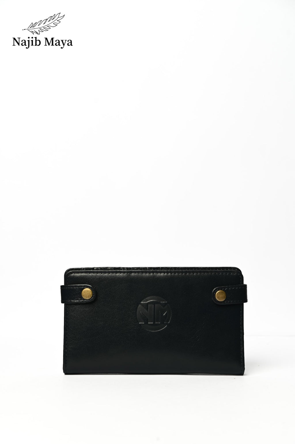 Black Button Wallet For Men's