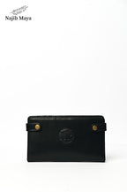 Black Button Wallet For Men's