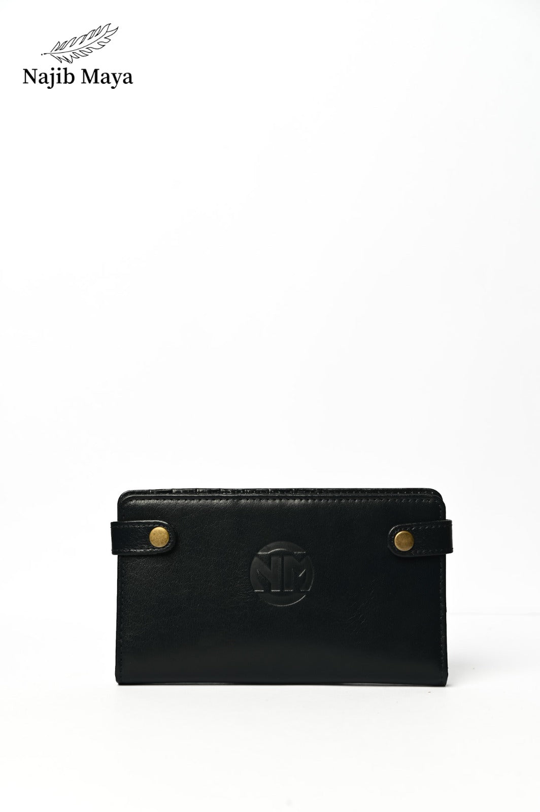 Black Button Wallet For Men's