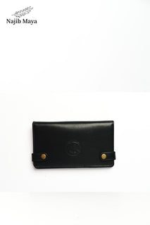 Black Button Wallet For Men's