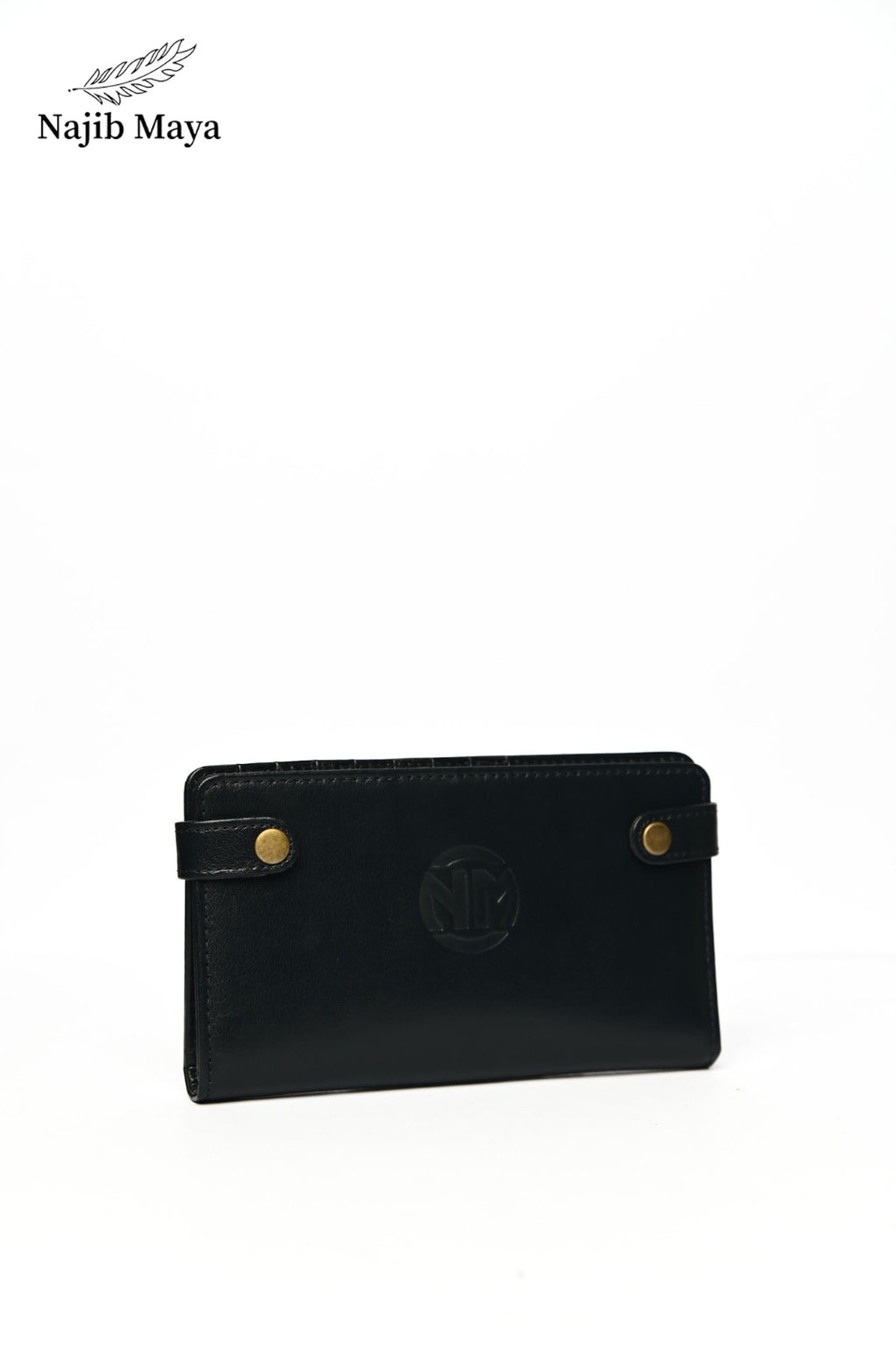 Black Button Wallet For Men's