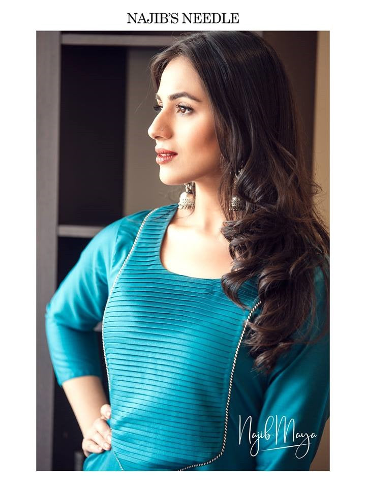 Blue Front Stylish Kurta Pajama For Women's Secondary image