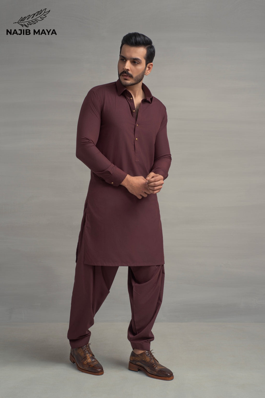 Maroon Shalwar Kameez For Men's