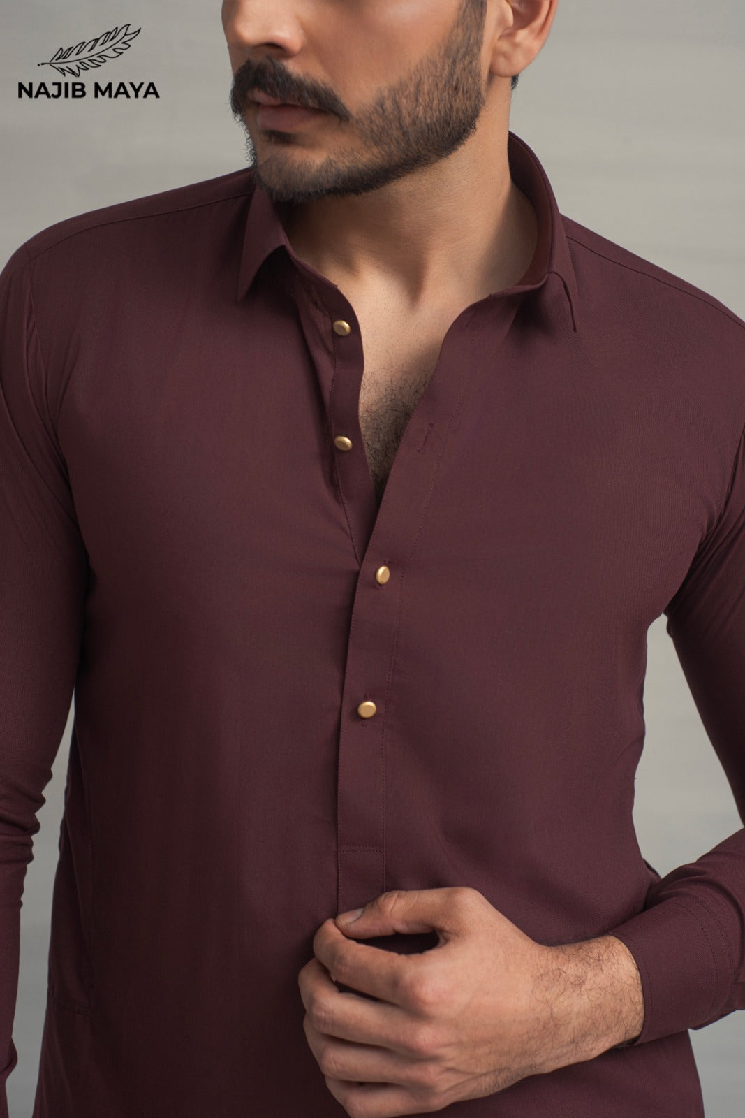 Maroon Shalwar Kameez For Men's Secondary image