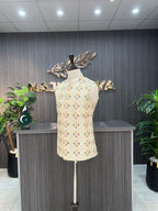 Cream Multi Waistcoat For Men's