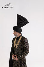 Load image into Gallery viewer, Black Golden Hand Work Sherwani For Men&#39;s