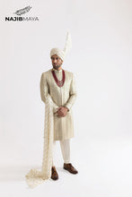 Load image into Gallery viewer, Cream Gold Sherwani For Men&#39;s