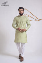 Load image into Gallery viewer, Powder Green Stylish Embroidered Kurta Pajama For Men&#39;s