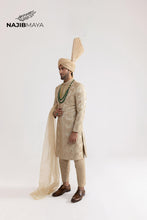 Load image into Gallery viewer, Mate Gold Front Open Sherwani For Men&#39;s