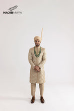 Load image into Gallery viewer, Mate Gold Front Open Sherwani For Men&#39;s