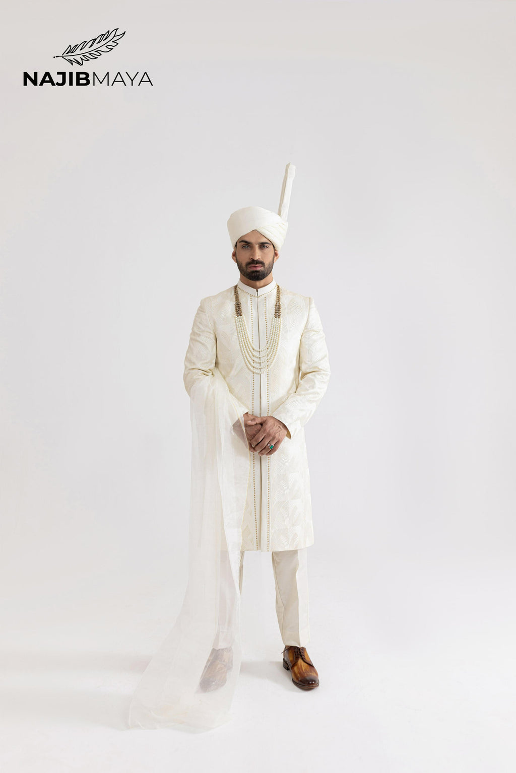 Cream Elegant Sherwani For Men's
