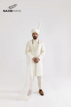 Cream Elegant Sherwani For Men's