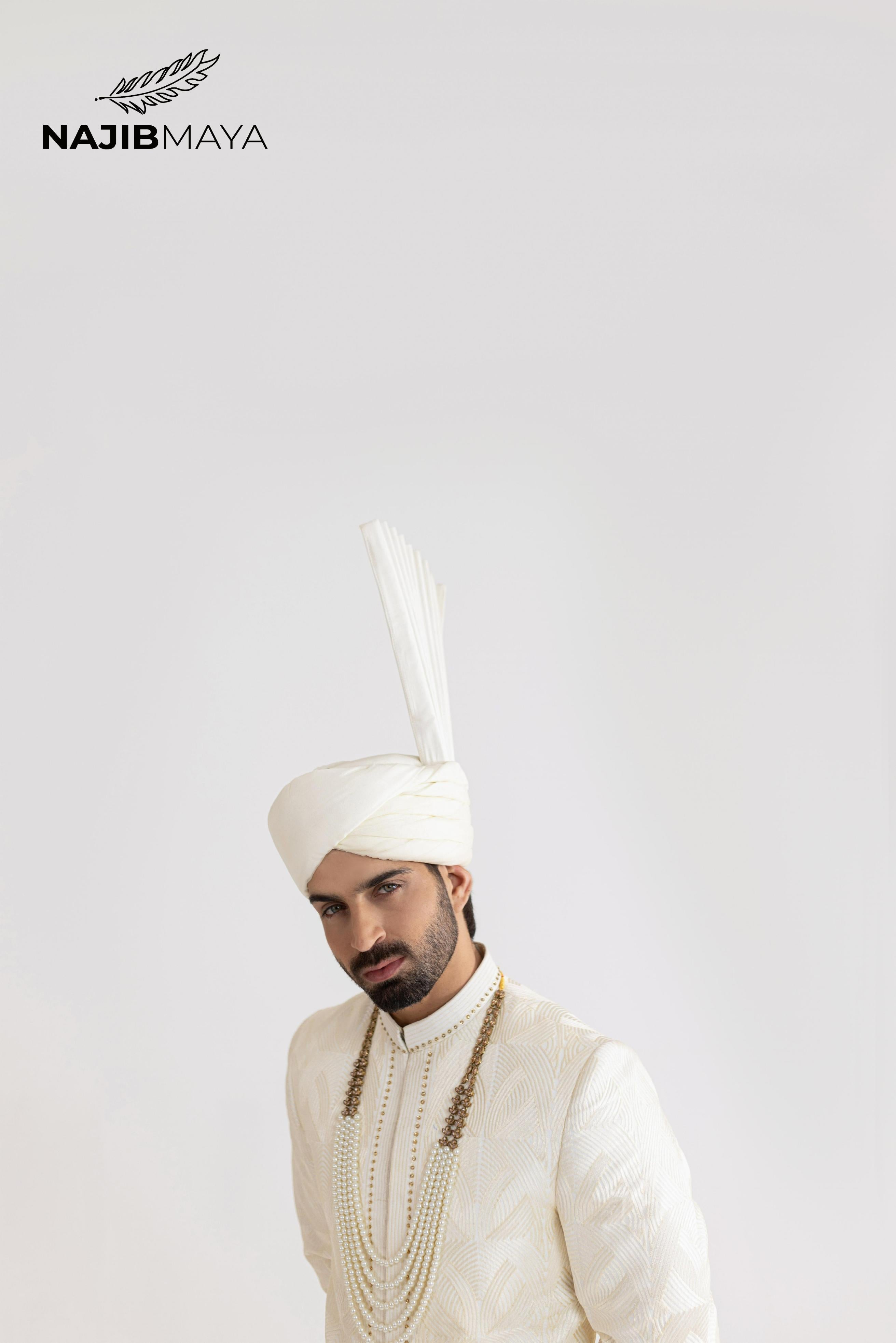 Cream Elegant Sherwani For Men's