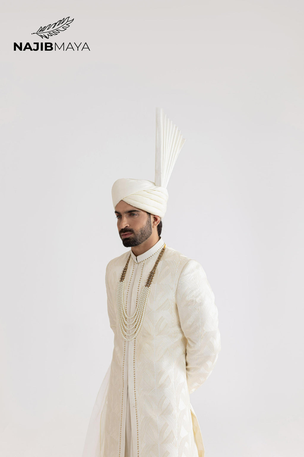 Cream Elegant Sherwani For Men's