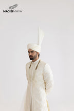 Cream Elegant Sherwani For Men's