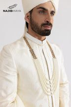 Cream Elegant Sherwani For Men's