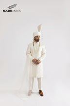 Cream Elegant Sherwani For Men's