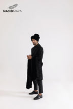 Black Stone Hand Work Sherwani For Men's