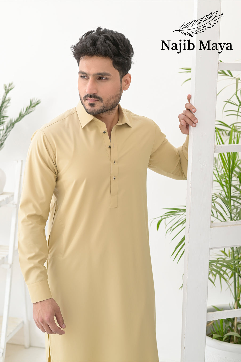 Light fawn Shalwar Kameez For Men's