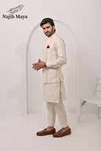 Load image into Gallery viewer, Cream Waist Coat &amp; Cream Kurta Pajama For Men&#39;s