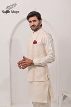 Load image into Gallery viewer, Cream Waist Coat &amp; Cream Kurta Pajama For Men&#39;s