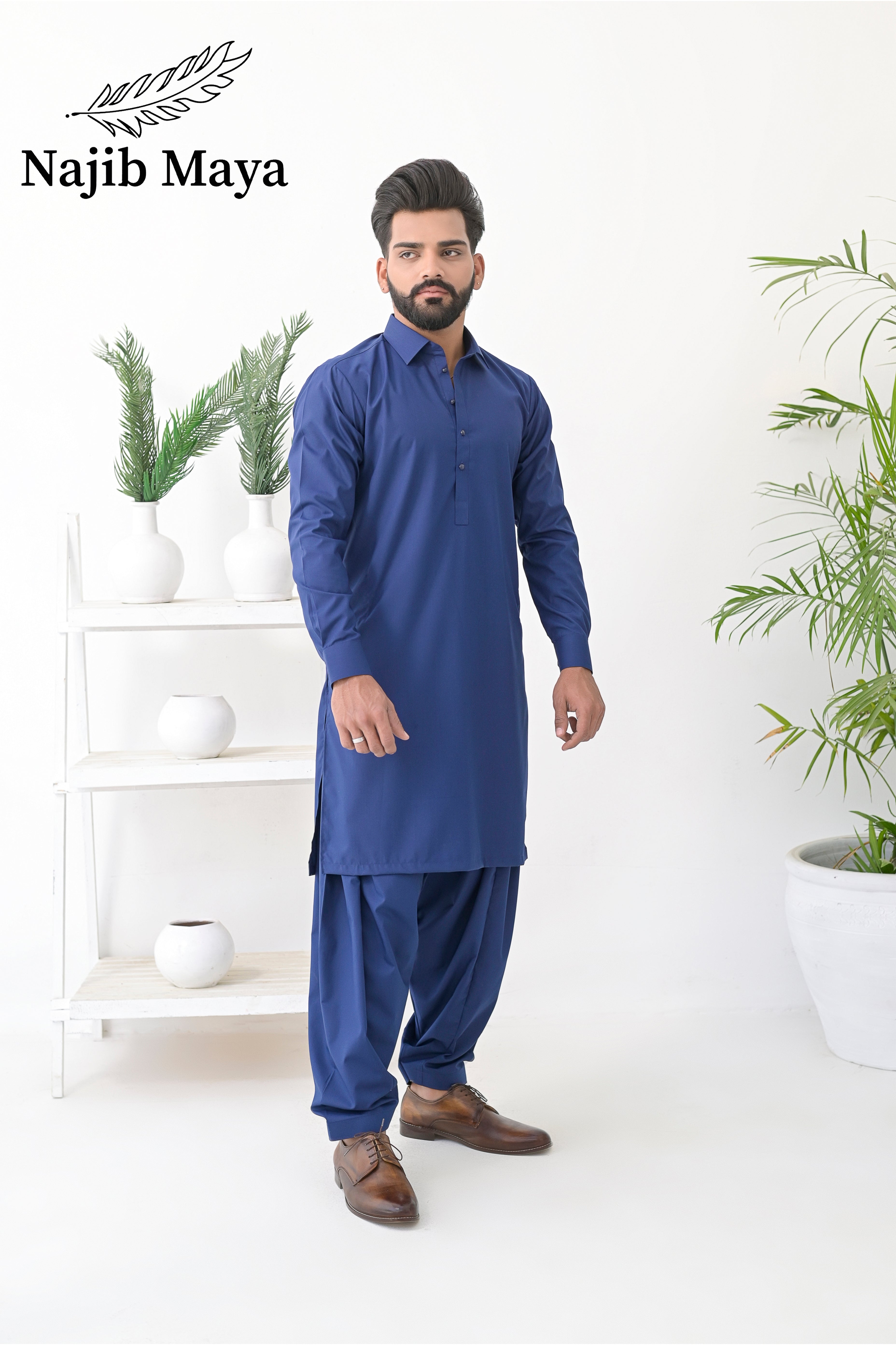 Blue Shalwar Kameez For Men's