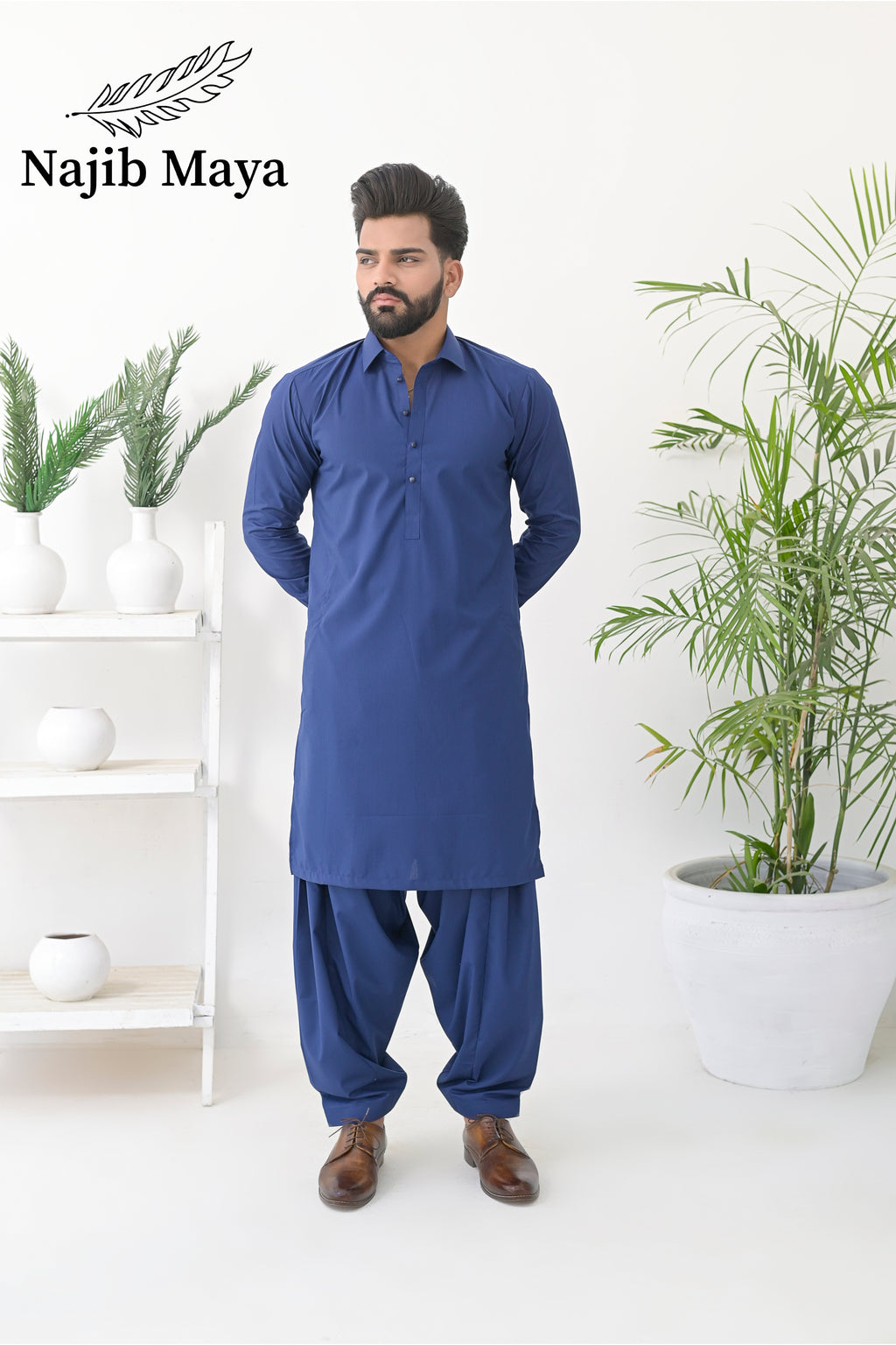 Blue Shalwar Kameez For Men's