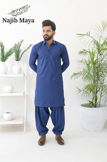 Blue Shalwar Kameez For Men's