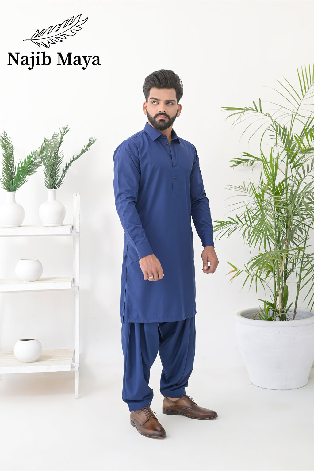 Blue Shalwar Kameez For Men's