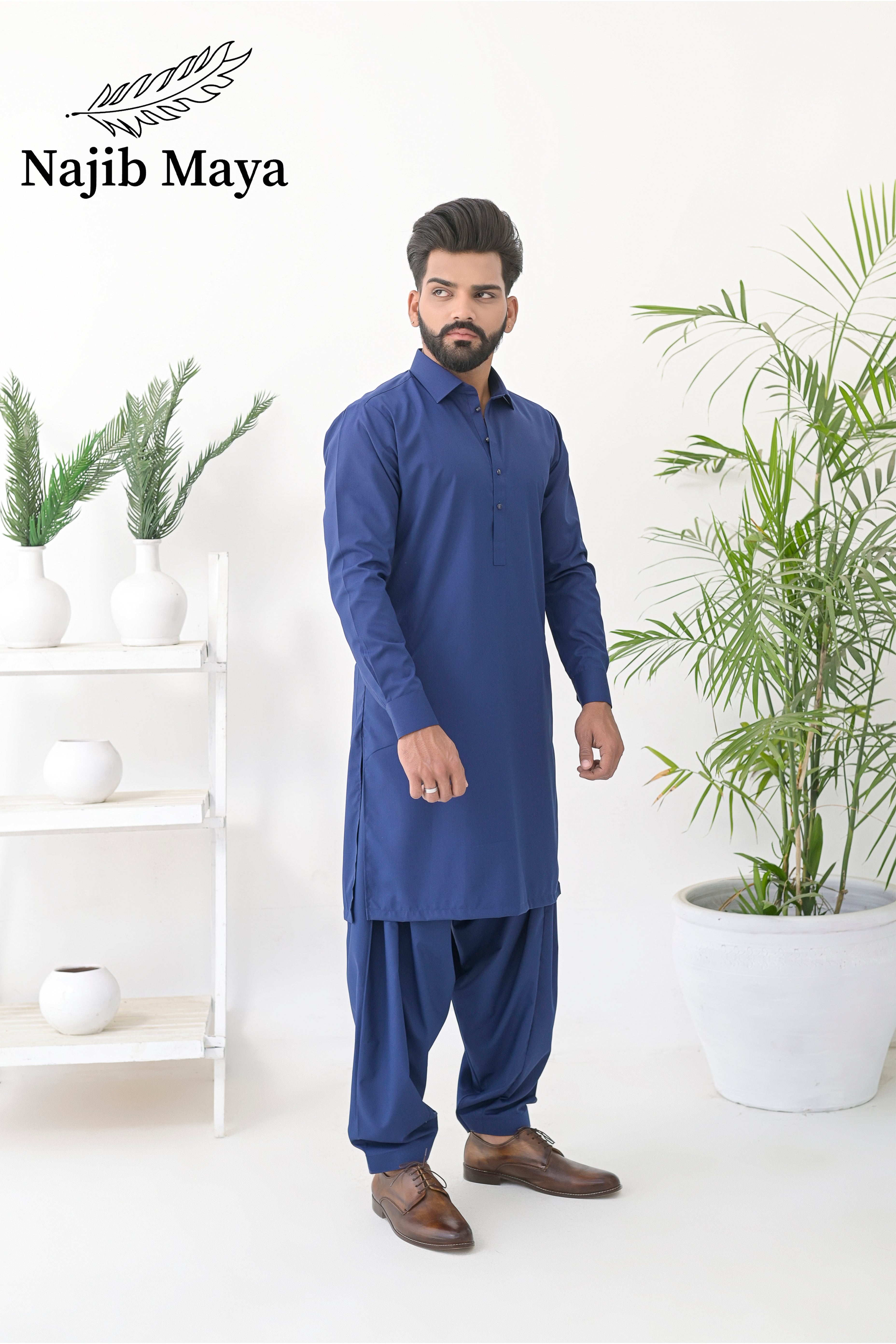 Blue Shalwar Kameez For Men's