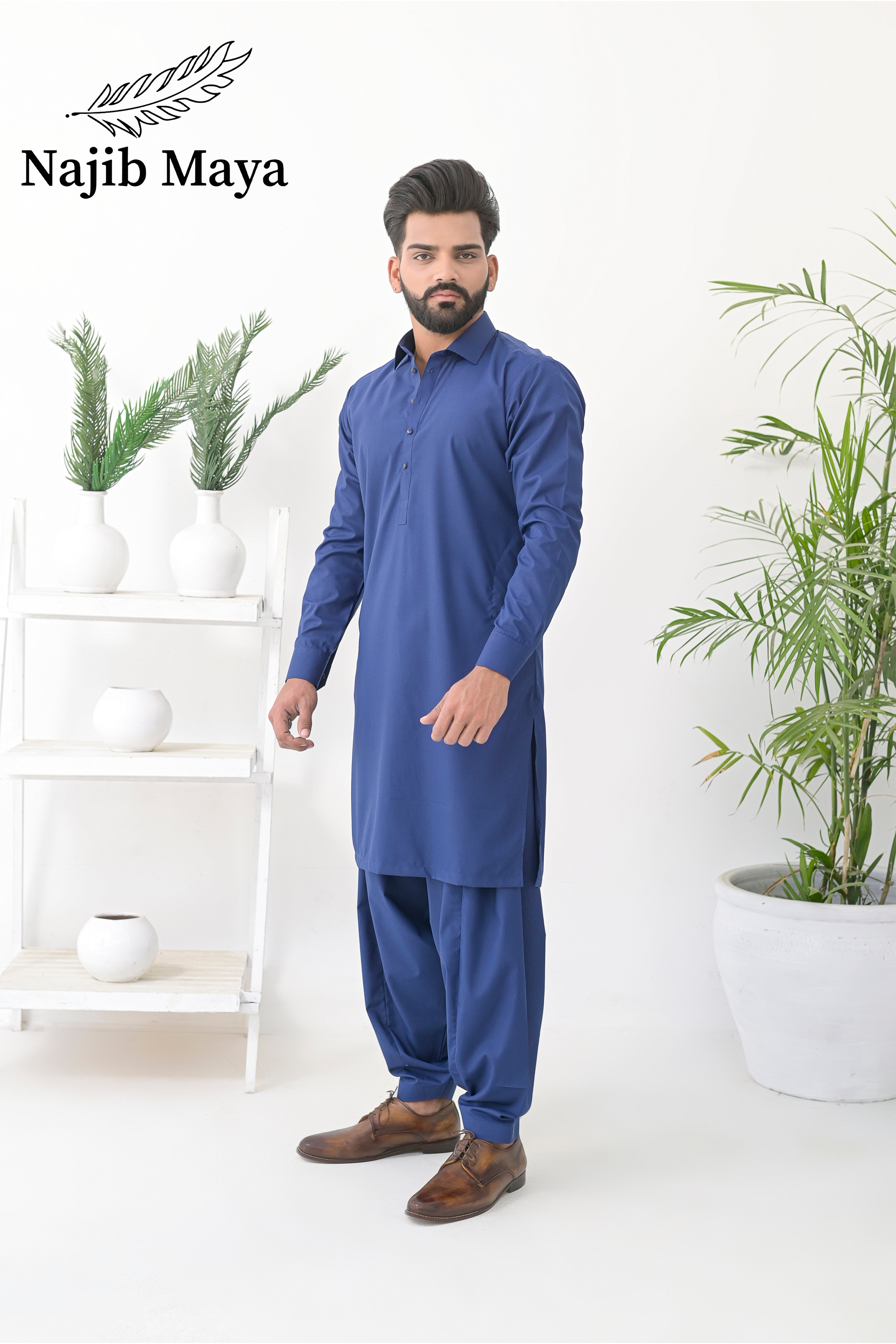 Blue Shalwar Kameez For Men's