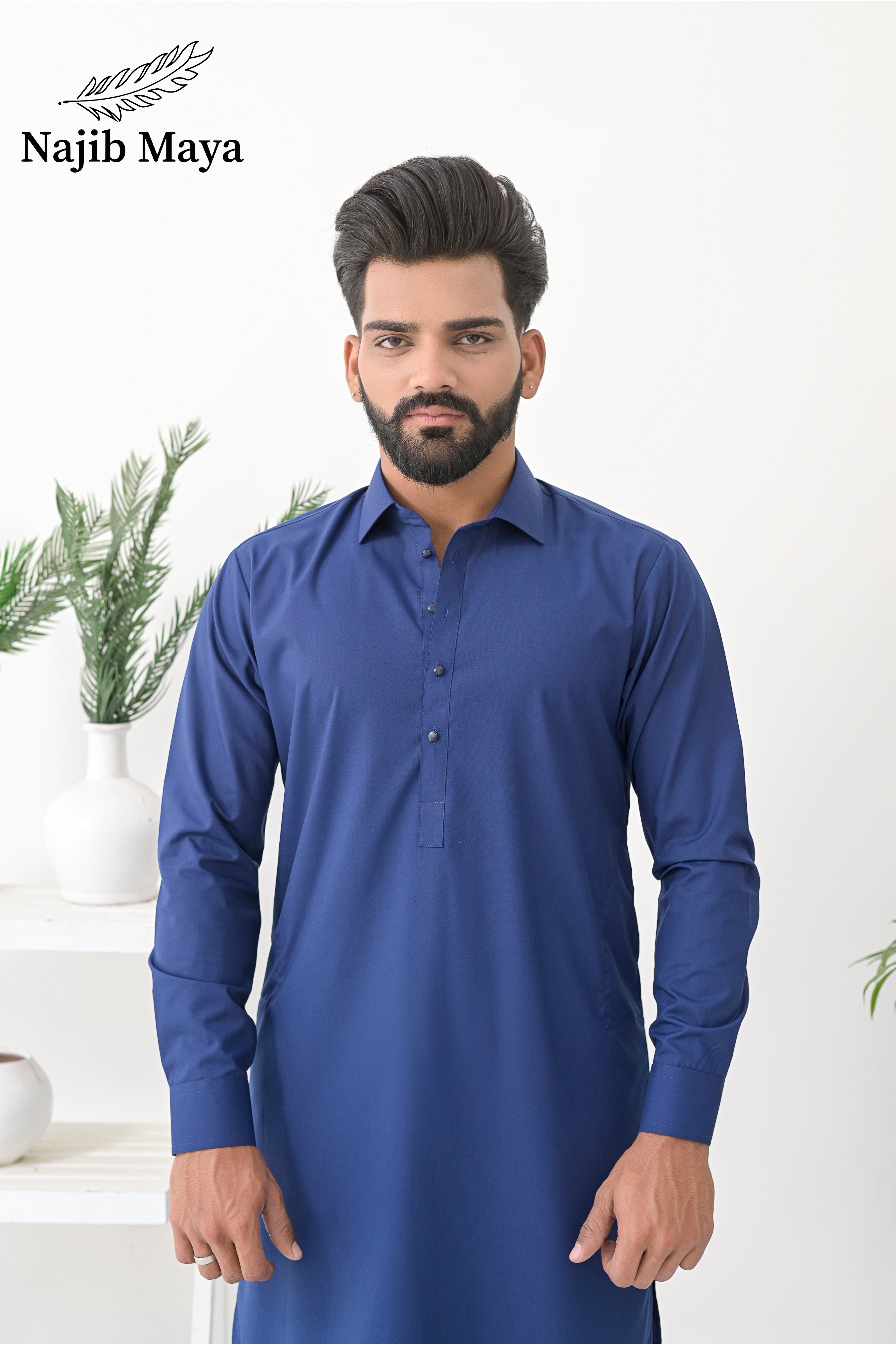 Blue Shalwar Kameez For Men's Secondary image