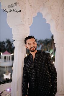 Gray Prince Coat + Embroidery Shirt Front Open+ Pent For Men's