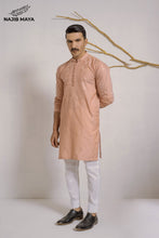 Load image into Gallery viewer, Powder Ovaltine Stylish Embroidered Kurta Pajama For Men&#39;s