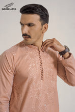 Load image into Gallery viewer, Powder Ovaltine Stylish Embroidered Kurta Pajama For Men&#39;s