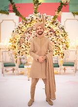 Load image into Gallery viewer, Beige Sherwani Full Hand Work For Men&#39;s