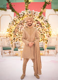 Beige Sherwani Full Hand Work For Men's