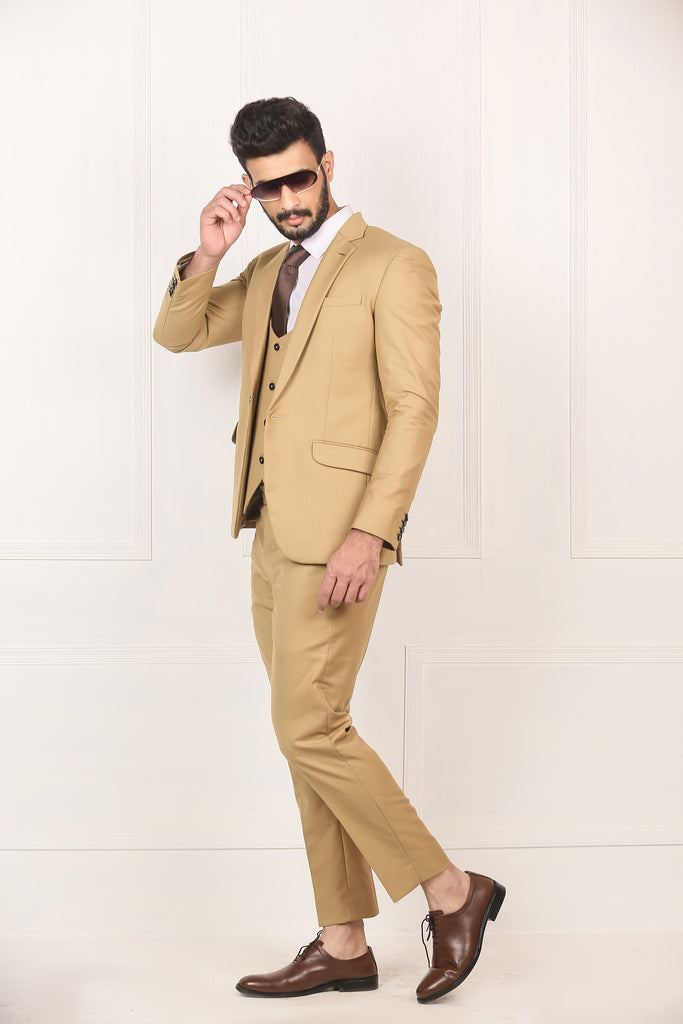 Stylish Khaki Coat Pent For Men's