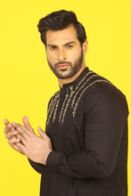 Load image into Gallery viewer, Black Designing Embroidery Kurta Pajama For Men&#39;s