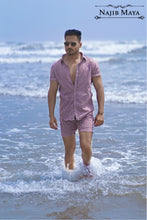 Load image into Gallery viewer, Maroon Check Short &amp; Shirt For Men&#39;s
