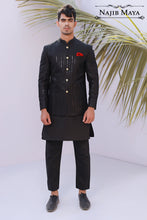 Load image into Gallery viewer, Black Stylish Sequence Embroidery Prince Coat For Men&#39;s