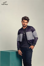 Black Fossil Bomber Jacket For Men's