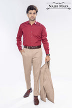 Maroon Slim Fit Formal Shirt For Men's
